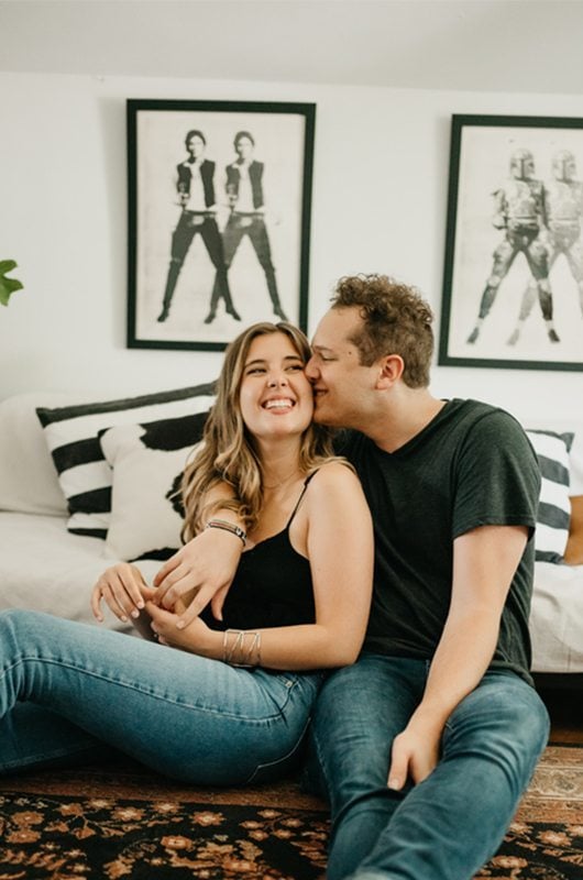 Unique Nashville Engagement Couple On Floor