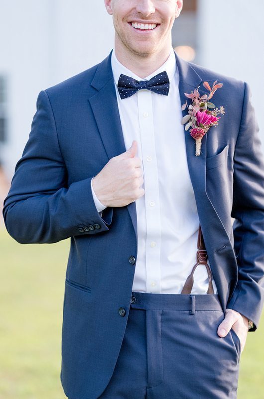 A Pinch Of Pink Groom Suit Details