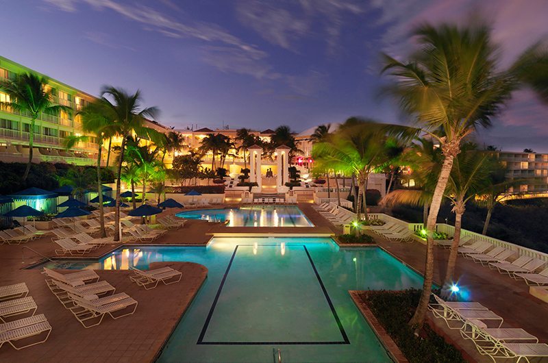 El Conquistador Puerto Rico Nighttime Pool Details