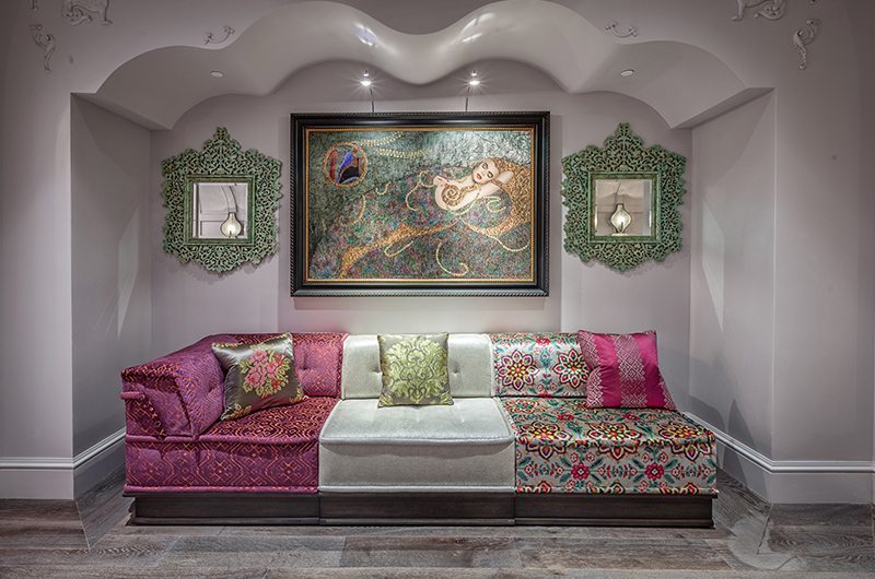Grand Bohemian Art Deco Lobby Couch