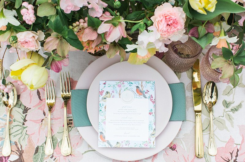 Spring Styled Shoot Table Setup Details Birdseye