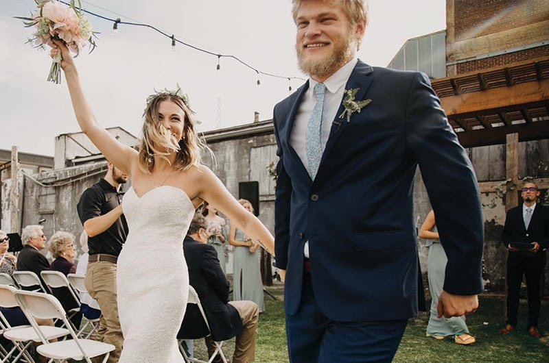 Loflin Yard Venue Bride And Groom Walking