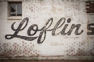 Loflin Yard Venue Mural Brick Wall