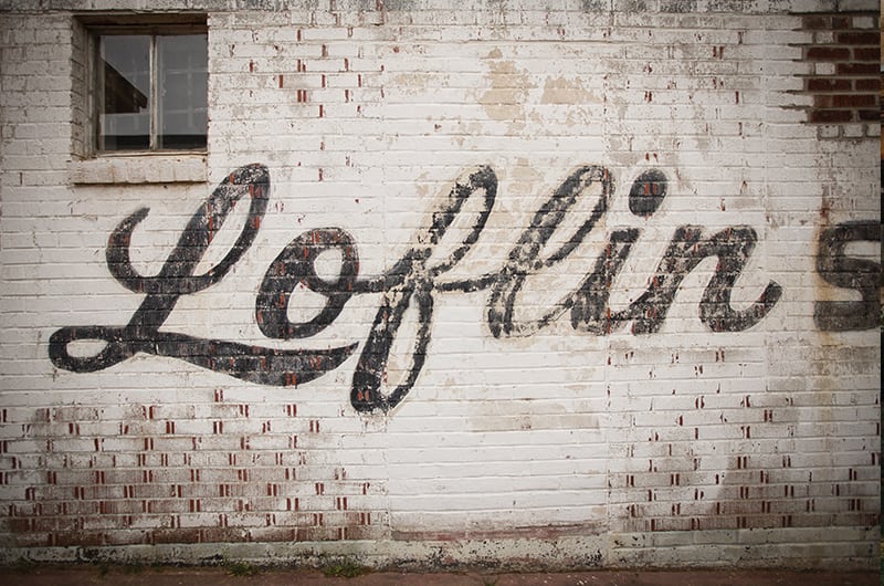 Loflin Yard Venue Mural Brick Wall