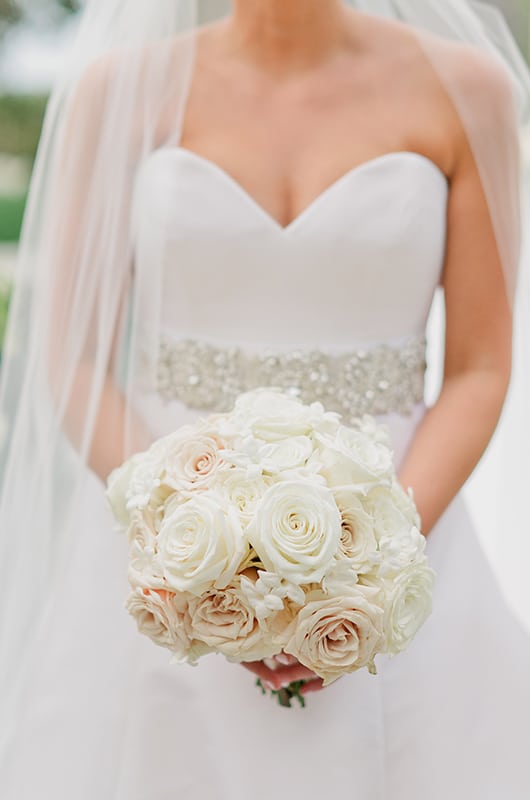 Mattie Jackson Wedding Ceremony Bride Holding Flowers