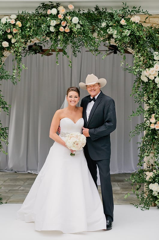 Mattie Jackson Wedding Party Bride And Dad Smiling