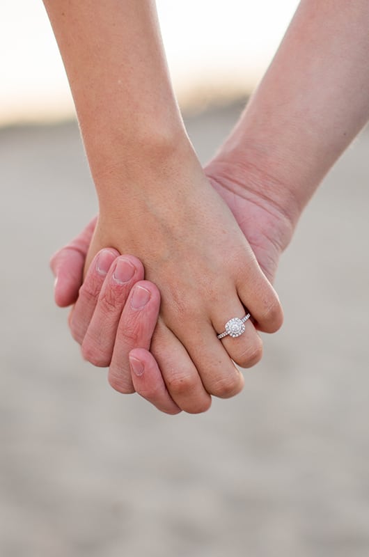 Patriotic Engagment Shoot Holding Hands Ring | Southern Bride