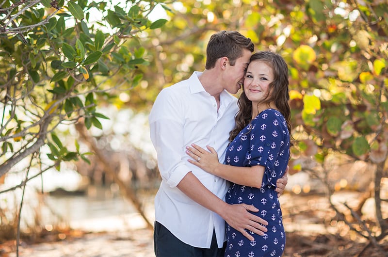 Patriotic Engagment Shoot Trees Cheek Kiss