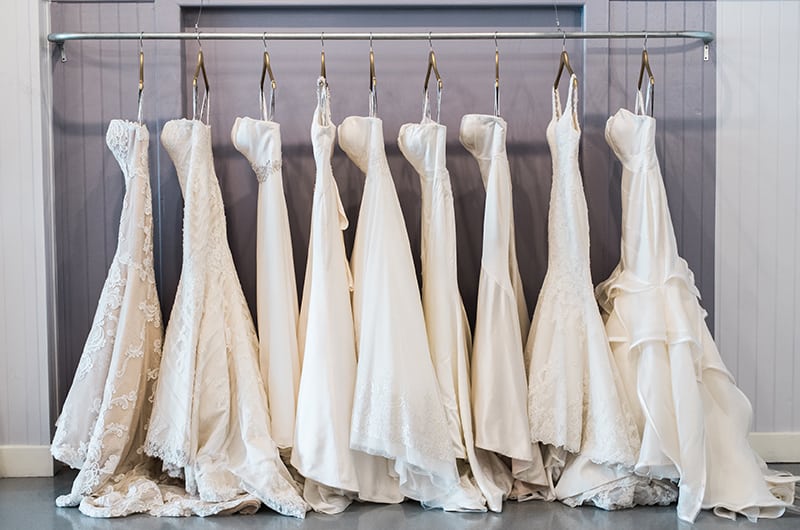 Southern Protocol Bridal Dresses Hanging Up