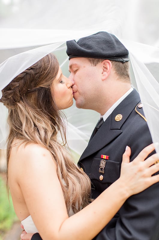 Thigpen Wedding Kissing Closeup