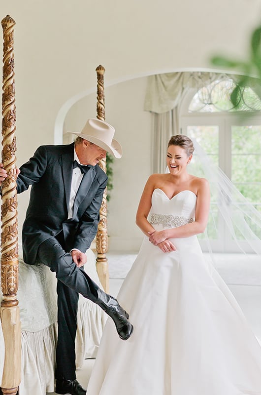 Mattie Jackson Wedding Getting Ready Laughing With Dad