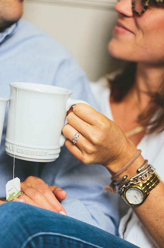 Callie Chase Kitchen Shoot Holding Mug Ring