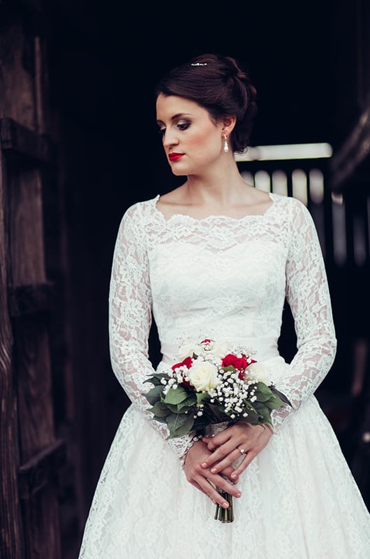 Marissa Bridal Portraits Dark Barn