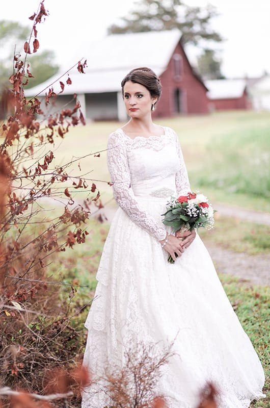 Marissa Bridal Portraits Red Leaves