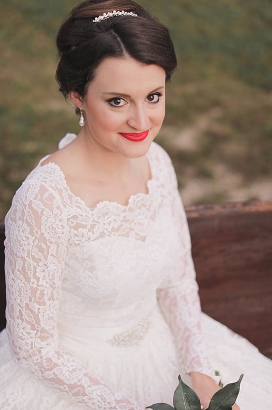 Marissa Bridal Portraits Red Lipstick