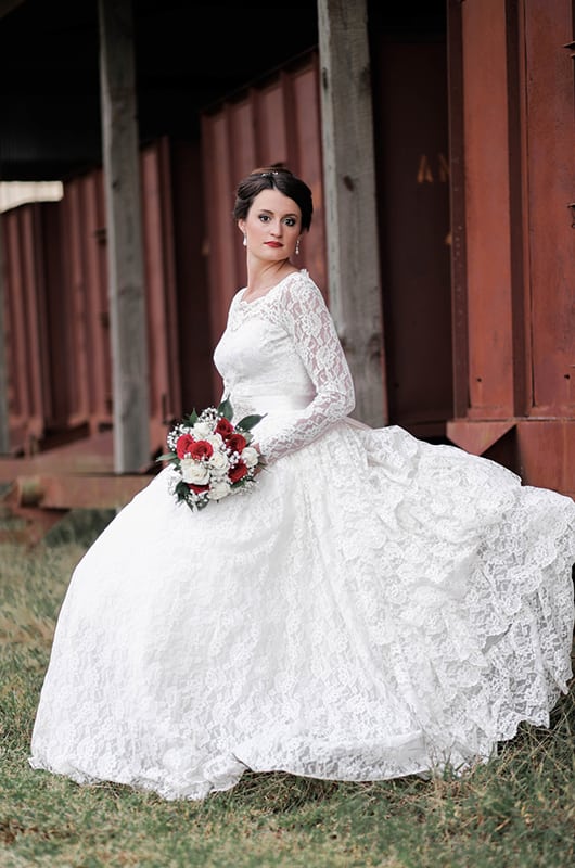 Marissa Bridal Portraits Sitting At Barn