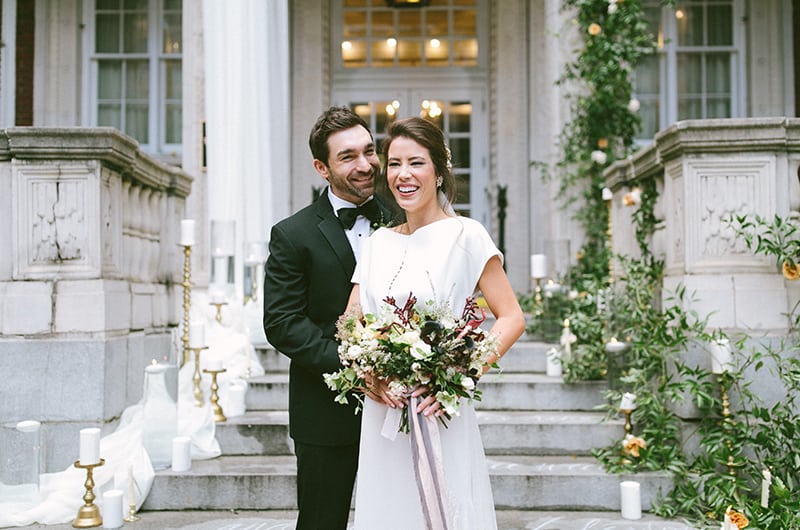 Tutwiler Inspiration Shoot Couple Smiling By Stairs