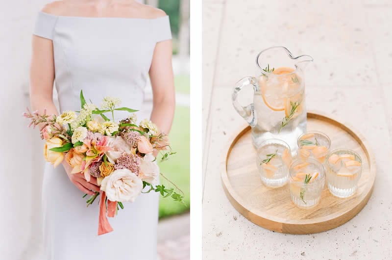 Coastal Wedding Inspiration From Jekyll Island Bouquet Drinks