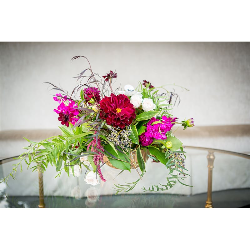 Ashley Klein and Thomas Conway Colorful Flowers Centerpiece
