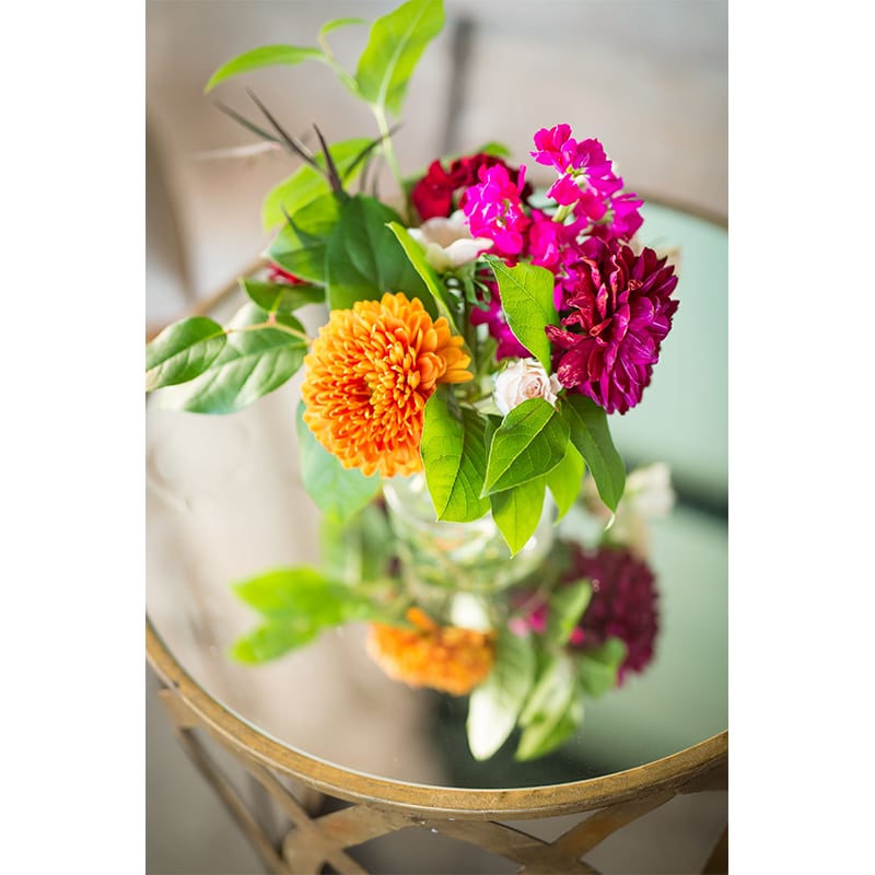 Ashley Klein and Thomas Conway Colorful Floral Centerpiece Decoration
