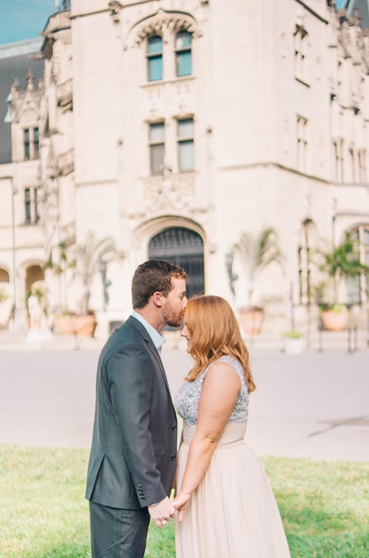 Biltmore Engagment Session Forehead Kiss