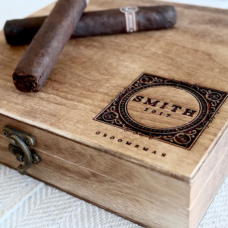 What Will Your Groom Wear Classic Black - Cigar Box