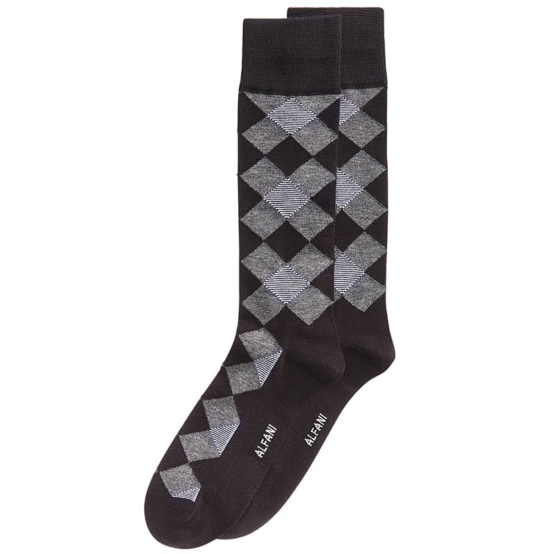 What Will My Groom Wear Timeless in White - Formal Checkered Sock