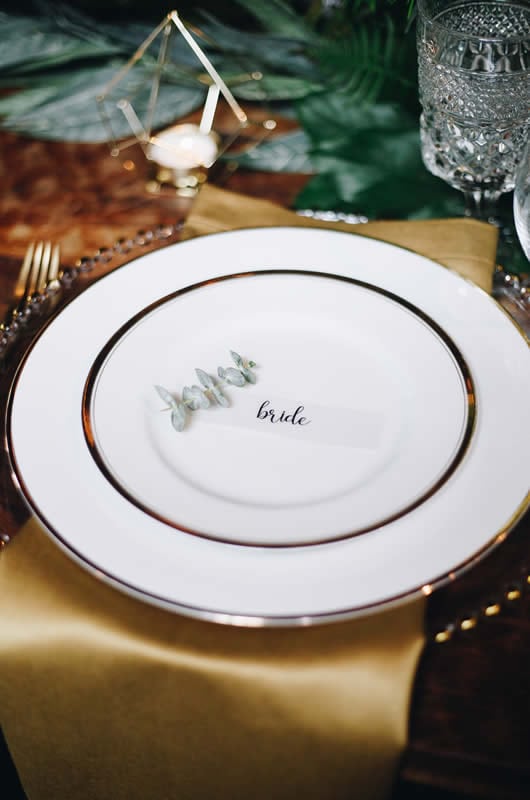 Minimalist Style Wedding Inspiration Place Setting