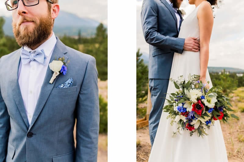 Red White Blue Lake Front Wedding Inspiration Flowers