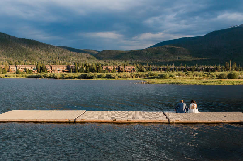 Red White Blue Lake Front Wedding Inspiration Landscape