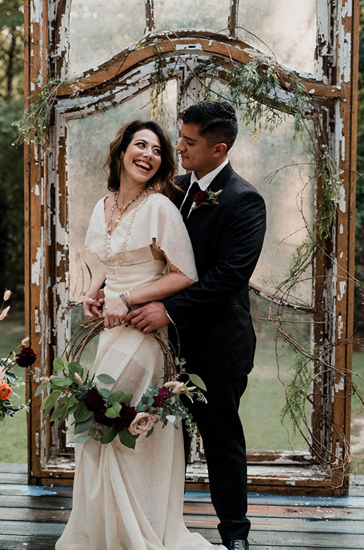 Bohemian Garden Wedding Inspiration Couple 3