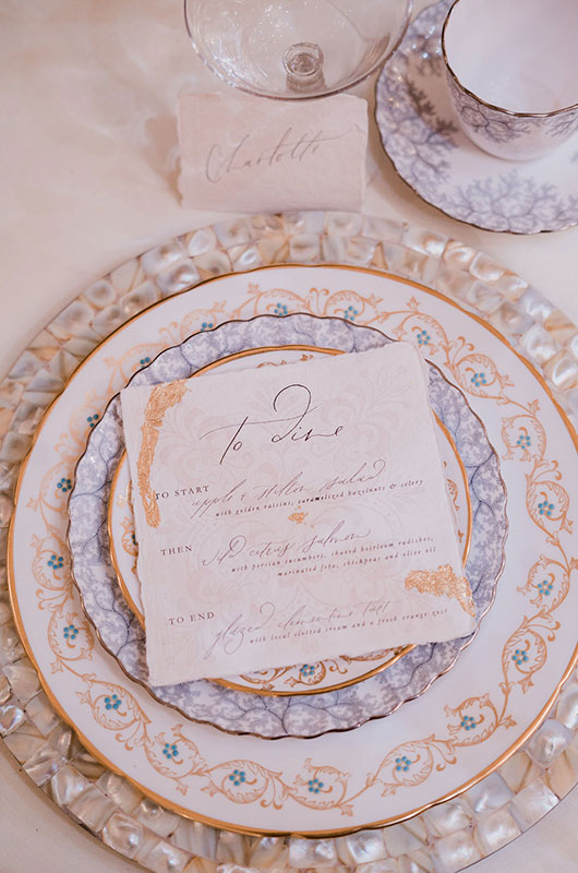 Bohemian Garden Wedding Inspiration Plates