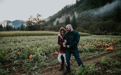 Dreamy Pumpkin Patch Engagement Photoshoot