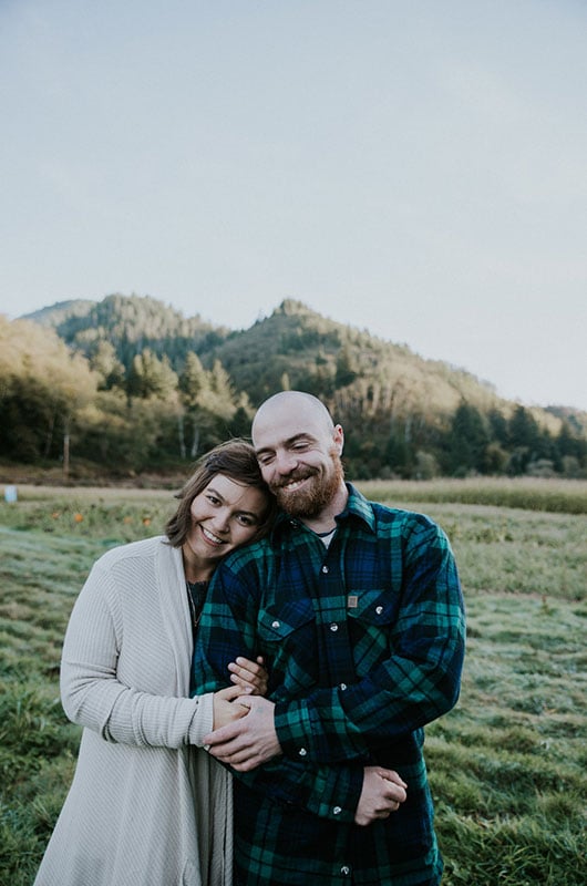 Dreamy Pumpkin Patch Engagement Photoshoot Vertical Couple Shot