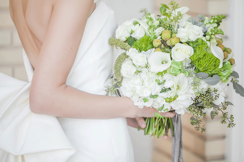 Fresh And Formal Wedding Inspiration Bouquet Close Up