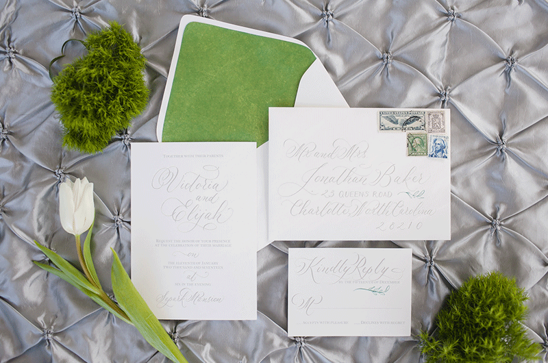 Fresh And Formal Wedding Inspiration Invitations And Greenery