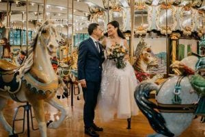 Amy Gao and Morgan Brewster Carousel Bride Groom