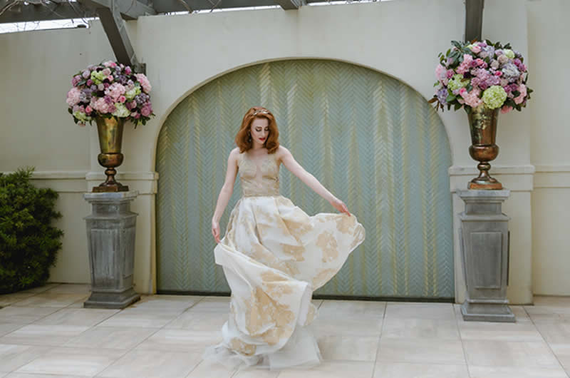 Gold And Swarovski Crystal Ballgown By Francesca Miranda Spinning