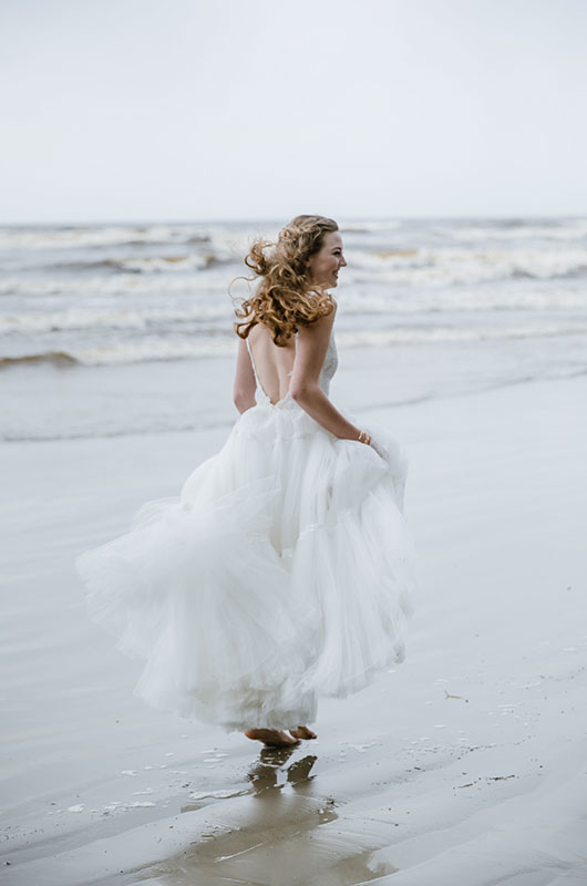 Layered Chiffon Mora Dress By Elisabetta Polignano Running On Beach