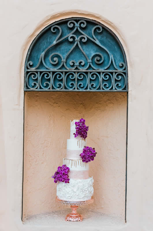 Romantic Royal Purple Wedding Inspiration Cake