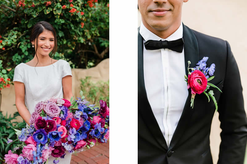 Romantic Royal Purple Wedding Inspiration Flower Details