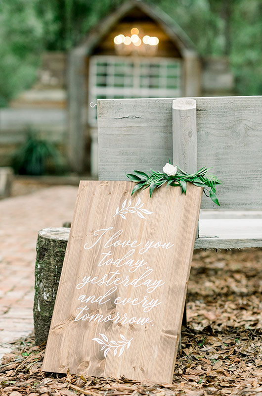 Charming Rustic Wedding Inspiration Wooden Sign