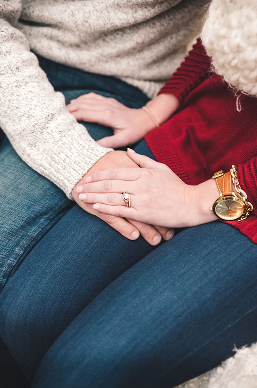 Cozy Holiday Engagement Inspiration Hands