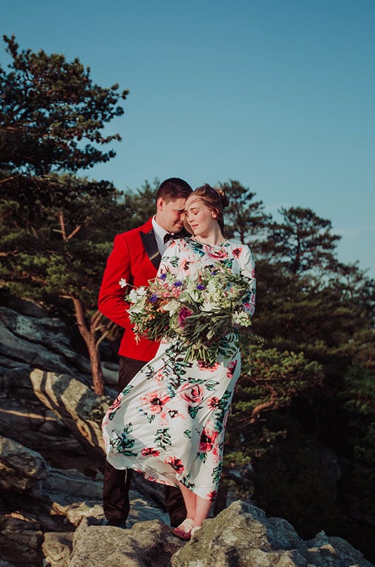 Eclectic Mountaintop Vow Renewal Couple 1