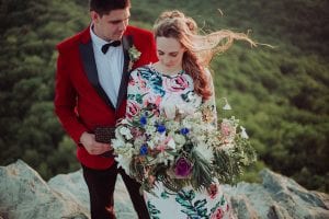 Eclectic Mountaintop Vow Renewal Couple 5