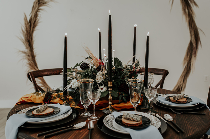 Fall Photoshoot Dining Table Closeup