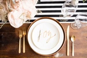 Modern Christmas Wedding Inspiration Place Setting