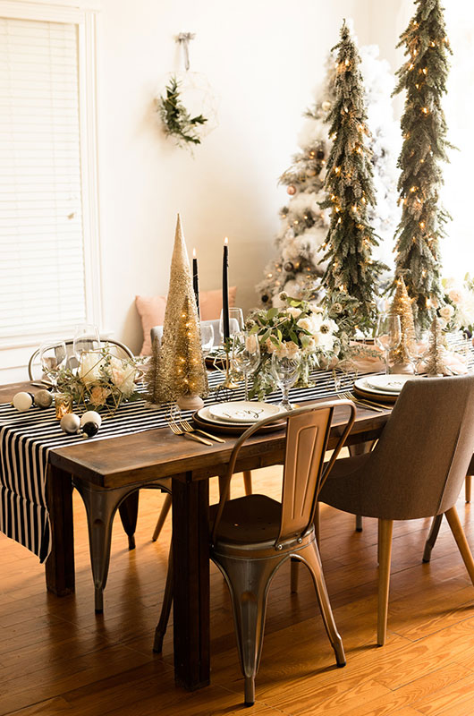 Modern Christmas Wedding Inspiration Table