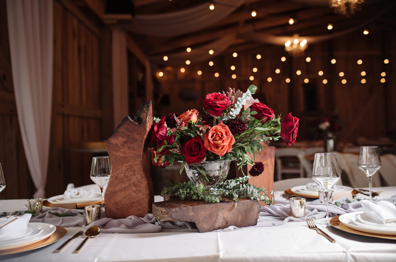 Barn Wedding With An Urban Chic Twist Centerpiece