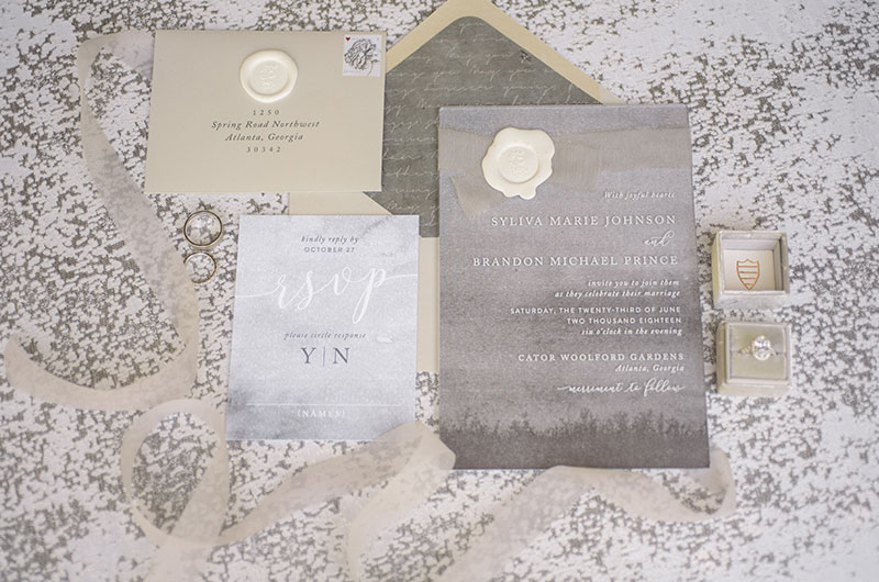 Chic Garden Wedding Inspiration Invitations